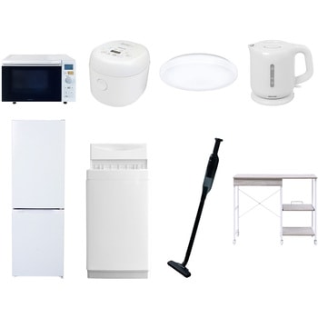 【家電セット】8点セット (6kg洗濯機 157L冷蔵庫 オーブンレンジ 炊飯器 シーリングライト 電気ケトル 軽量クリーナー レンジラック) YAMAZEN(山善)