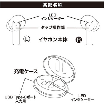 完全ワイヤレス ステレオイヤホン AAC/防水 BK カシムラ