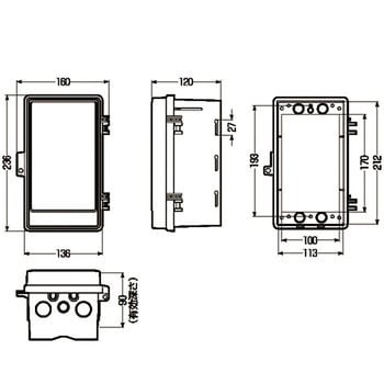 Wb 1aolb ウォルボックス 屋根無 タテ型 1個 未来工業 通販サイトmonotaro