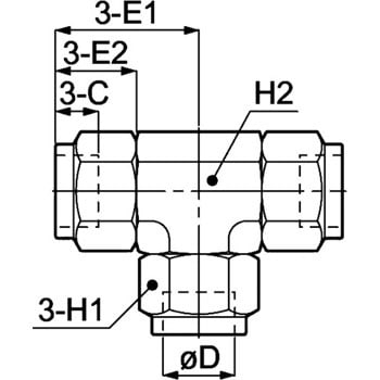 NSE1290 SUS316締付継手ユニオンティー 1個 ピスコ(PISCO) 【通販