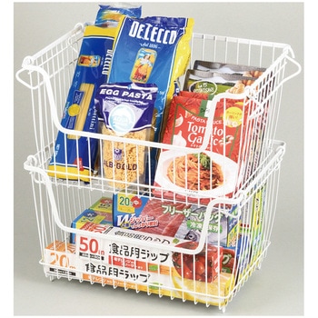 スキット ワイヤー積み重ねバスケット パール金属
