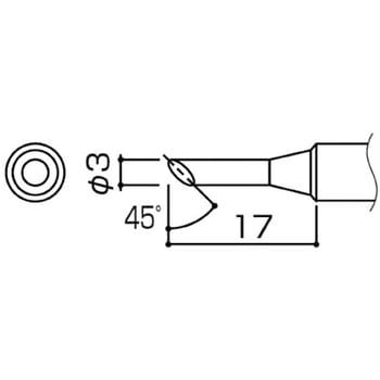 T4-3CF こて先 3C型 面のみ 10本入 1個 白光 【通販モノタロウ】