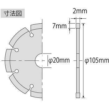 SL105A ダイヤモンドホイール NEWレーザー(乾式) 1枚 ロブスター(ロブテックス) 【通販モノタロウ】