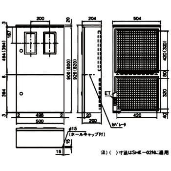 CWHK02AK SHK形ステンレス製引込計器盤キャビネット水切防水形 1個