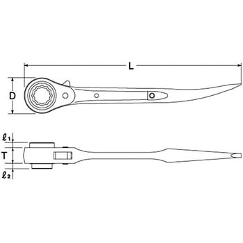 コンパクトラチェットレンチ トップ工業