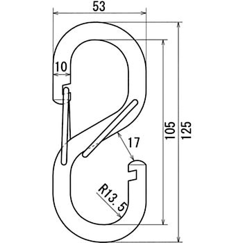 ステンレス Sカンフック 線径10mm長さ125mm - 水本機械製作所