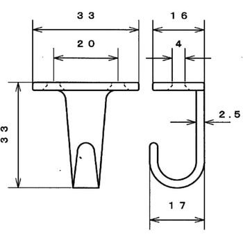 ステンレス シートフックJ型 水本機械製作所