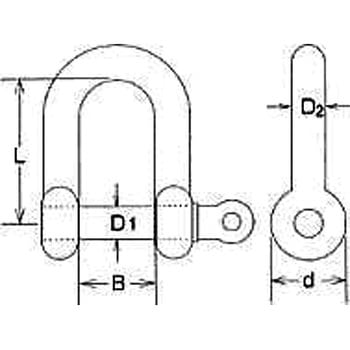 ステンレス ネジシャックル 呼び13mm - 水本機械製作所
