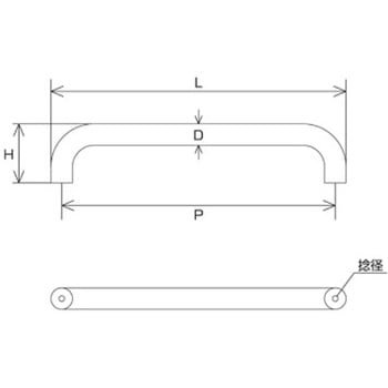 ステンレス 片面ドア取手 水本機械製作所