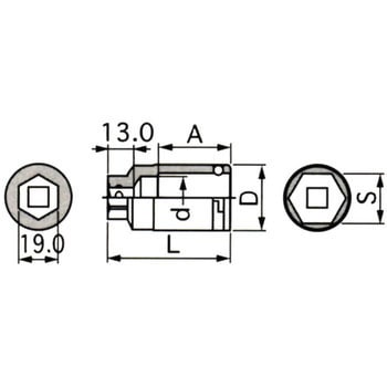 センサーソケット(6角) TONE トネ (前田金属工業)