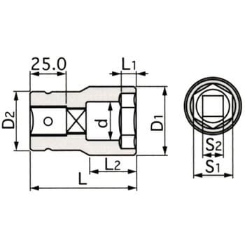 6A-4121 ホイルナットコンビソケット 1個 トネ TONE (前田金属工業