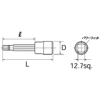 BT4-M12 12.7sq三重四角ビットソケット 1個 KTC 【通販サイトMonotaRO】