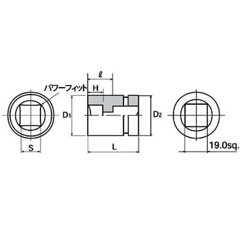 ABP6-17SQP 19.0sqインパクトレンチ用インナソケット 1個 KTC 【通販