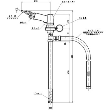 プロポンミニハンディポンプ(エアーモーター 高粘度型) 共立機巧