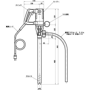 プロポンミニハンディポンプ(電動モーター 高粘度型) 共立機巧 電動式