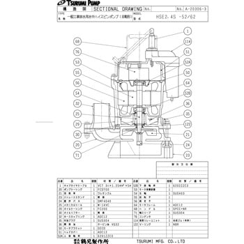 HSE2.4S 一般工事排水用水中ハイスピンポンプ HSE型 1台 鶴見製作所