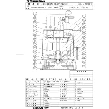 LSRE2.4S 低水位排水用水中ハイスピンポンプ LSRE型 1台 鶴見製作所