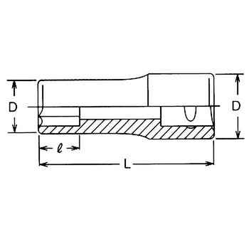 6.35sq6角ディープソケット(インチ) Ko-ken コーケン(山下工業研究所)