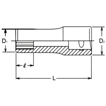 6.35sq12角ディープソケット(インチ) Ko-ken コーケン(山下工業研究所)