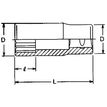 9.5sq12角ディープソケット(インチ) Ko-ken コーケン(山下工業研究所)