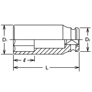 19.0sq6角ディープソケット Ko-ken コーケン(山下工業研究所)