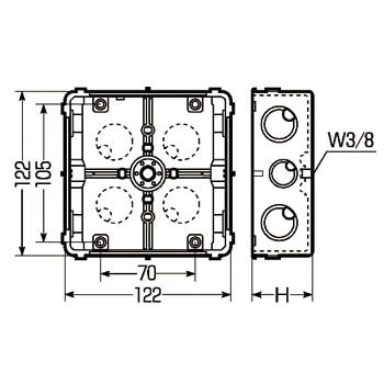 CDO-5A 埋込四角アウトレットボックス 1個 未来工業 【通販サイト ...