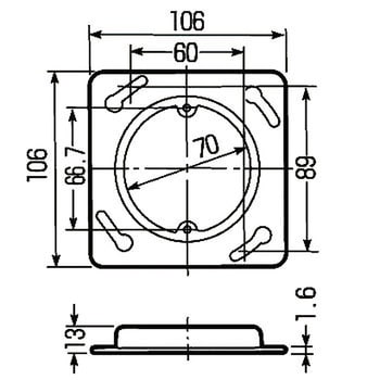 四角PCボックス 鉄塗代カバー付 75mm用 丸型 10個価格 4CBL-T1175A-