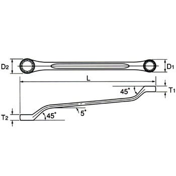 バーコ 防爆両口めがねレンチ 二面幅寸法41×46 全長405 (1丁) 品番：NS010-4146