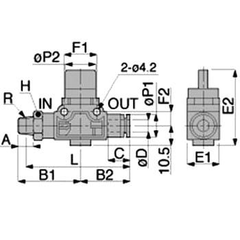 ハンドバルブ ストレートB 2方弁 PISCO(ピスコ) 方向制御ハンド