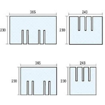 F型コンテナF-21用短手仕切板：243×230 黄 DIC(旧：大日本インキ化学工業)