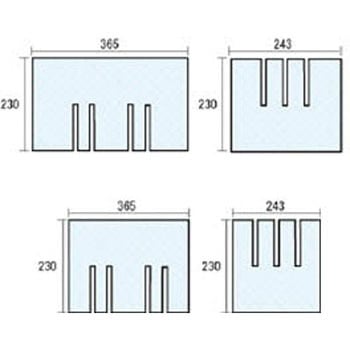 F型コンテナF-21用長手仕切板：365×230 黄 DIC(旧：大日本インキ化学工業)