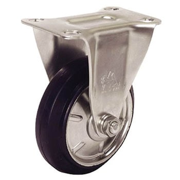 ステンレスキャスター 固定 125径 ゴム車輪 - SISIKU(シシク)