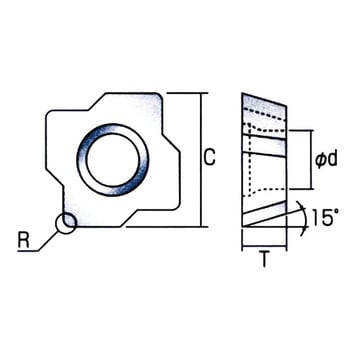 富士元 XS22MNX-M12 (NK2020) 座グリ加工用チップ M12 超硬M種 【12個】-