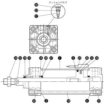 汎用形空気圧シリンダ 10A-6シリーズ 基本形 TAIYO 丸形 【通販モノタロウ】