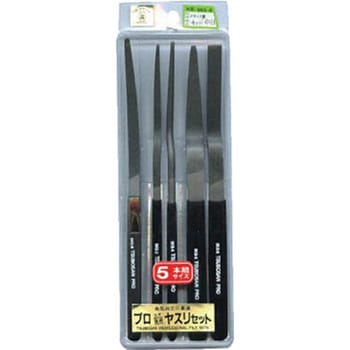 プロヤスリ クランク型 5本組 丸 中目 ツボサン