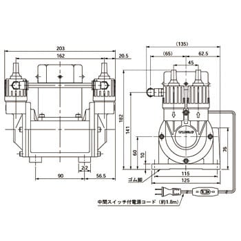 DA-30S ダイアフラム型ドライ真空ポンプ 1台 ULVAC(アルバック) 【通販モノタロウ】