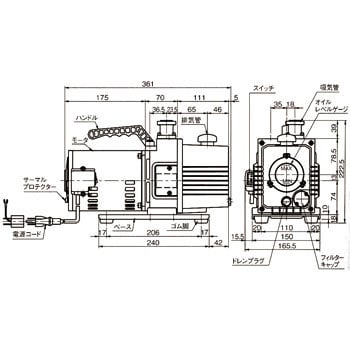 直結型小型油回転真空ポンプ(デラックスタイプ) ULVAC(アルバック