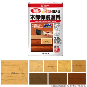 油性木部保護塗料 3.2L とうめい とうめい カンペハピオ 輝い - 塗装用品