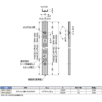 ステンレス鋼製棚柱 SPH型