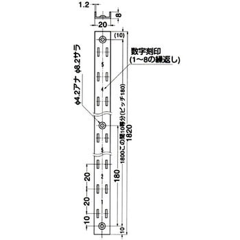 ステンレス鋼製棚柱 重量用 LAMP(スガツネ工業)