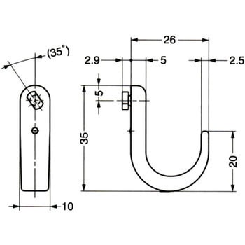 SP-35 棚柱用フック スガツネ(LAMP) ニッケルめっき - 【通販モノタロウ】