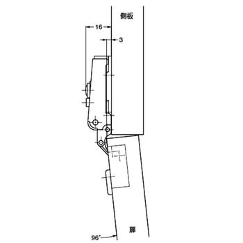 スライド丁番 M100 軽量扉用 LAMP(スガツネ)