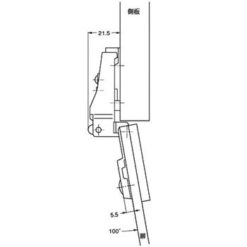 スライド丁番 G100 ガラス扉用 LAMP(スガツネ工業)