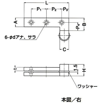Pヒンジ平型 PH型 インセット扉用 LAMP(スガツネ)