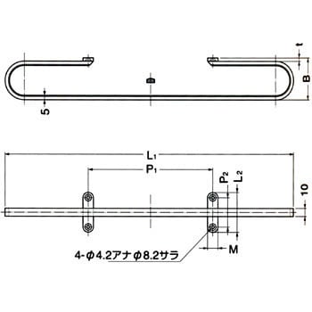 KB-T-350 ステンレスタオル掛 1個 スガツネ(LAMP) 【通販サイトMonotaRO】