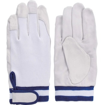 富士グローブ 豚本革手袋(袖口マジックタイプ) EX-233 白 L 当て付