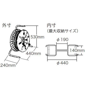 DR-720 ロープリール(タテ型リール) 1セット ジェフコム(DENSAN