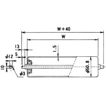 R-5015P 500W スチール製ローラー軸付標準 1セット(10本) マキテック