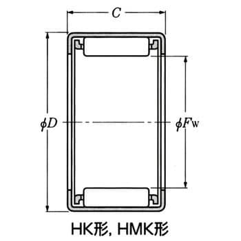 HMK2530 シェル形針状ころ軸受HMK形(オープンエンド形) 1個