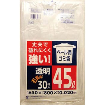 P-5C-CL ペール用ゴミ袋45L透明(0．02) 30枚 日本サニパック 25枚入